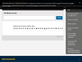 Screenshot sito: Dizionario italiano De Mauro