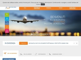 Screenshot sito: Aeroporto di Palermo