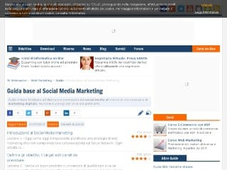 Screenshot sito: Guida Base al Social Media Marketing