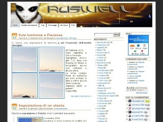 Screenshot sito: Roswell.it