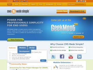 Screenshot sito: Cms Made Simple