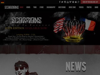 Screenshot sito: Scorpions