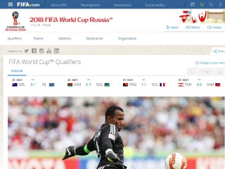 Screenshot sito: FIFA World Cup