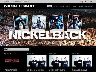 Screenshot sito: Nickelback