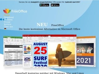 Screenshot sito: FreeOffice