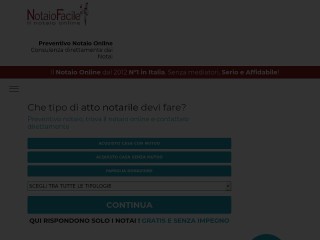 Screenshot sito: Notaio Facile
