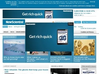 Screenshot sito: Newscientist.com