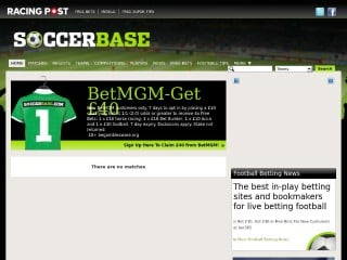 Screenshot sito: Soccerbase