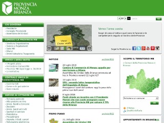 Screenshot sito: Provincia di Monza e della Brianza