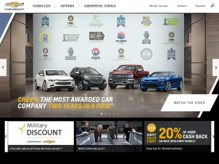 Screenshot sito: Chevrolet