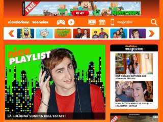 Screenshot sito: Nickelodeon