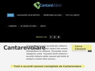 Screenshot sito: Cantarevolare