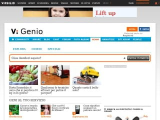 Screenshot sito: Virgilio Genio