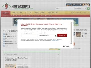 Screenshot sito: Hotscripts.com