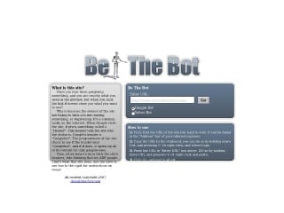 Screenshot sito: Be the bot