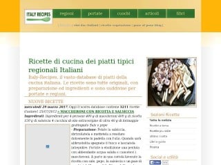Screenshot sito: Italy Recipes