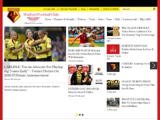 Screenshot sito: Watford