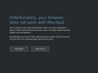 Screenshot sito: Mixcloud