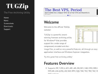 Screenshot sito: TugZip