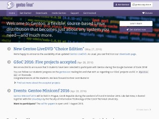 Screenshot sito: Gentoo.org