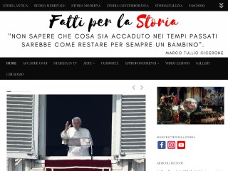Screenshot sito: Fatti per la Storia