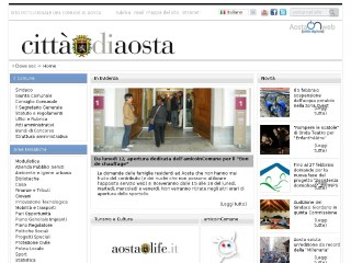 Screenshot sito: Comune di Aosta