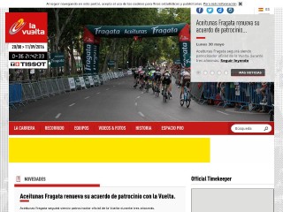 Screenshot sito: La Vuelta