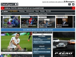 Screenshot sito: Datasport
