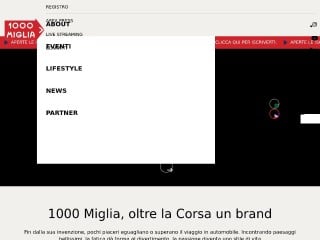Screenshot sito: 1000miglia.eu