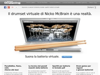 Screenshot sito: VirtualDrumming