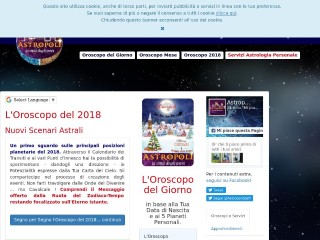 Screenshot sito: Astropoli