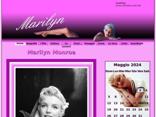 Screenshot sito: Marilyn Monroe