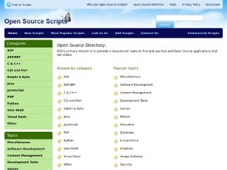 Screenshot sito: Open Source Scripts