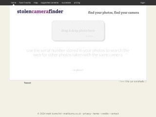 Screenshot sito: Stolen Camera Finder