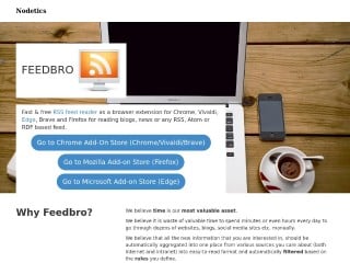 Screenshot sito: Feedbro