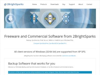 Screenshot sito: SyncBack Freeware