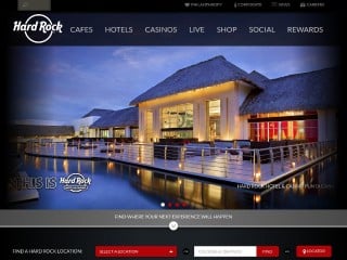Screenshot sito: Hard Rock Cafe