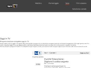 Screenshot sito: OggiInTv.eu