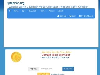 Screenshot sito: Siteprice.org