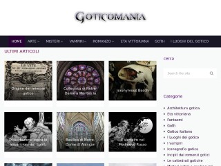 Screenshot sito: Goticomania.it