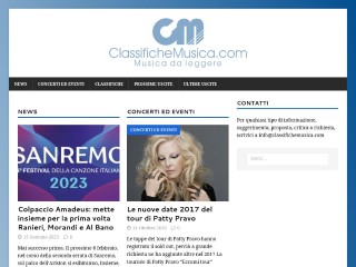 Screenshot sito: Classifiche Musica
