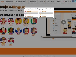 Screenshot sito: Mosalingua