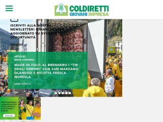 Screenshot sito: Coldiretti Giovani Impresa
