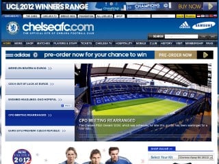 Screenshot sito: Chelsea F.C.