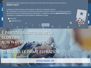 Screenshot sito: Lotteria degli Scontrini