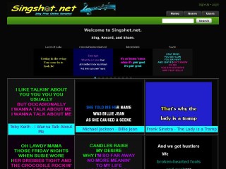 Screenshot sito: Singshot