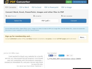 Screenshot sito: Pdf converter