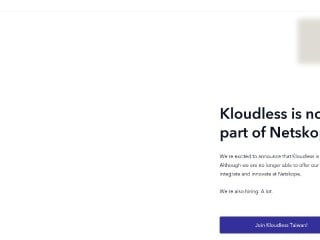 Screenshot sito: Kloudless