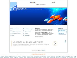 Screenshot sito: Oceani.it