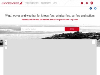 Screenshot sito: Windfinder
